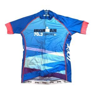 Ironman 70.3 Connecticut Zoot Cycling Jersey S Blue Triathalon Short Sleeve
